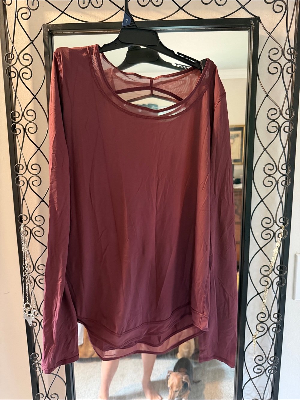 lululemon athletica Long Sleeve Strappy Back Top - Burgundy